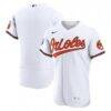 Baltimore Orioles Nike Home Sponsor Patch Authentic Jersey - White - Front View