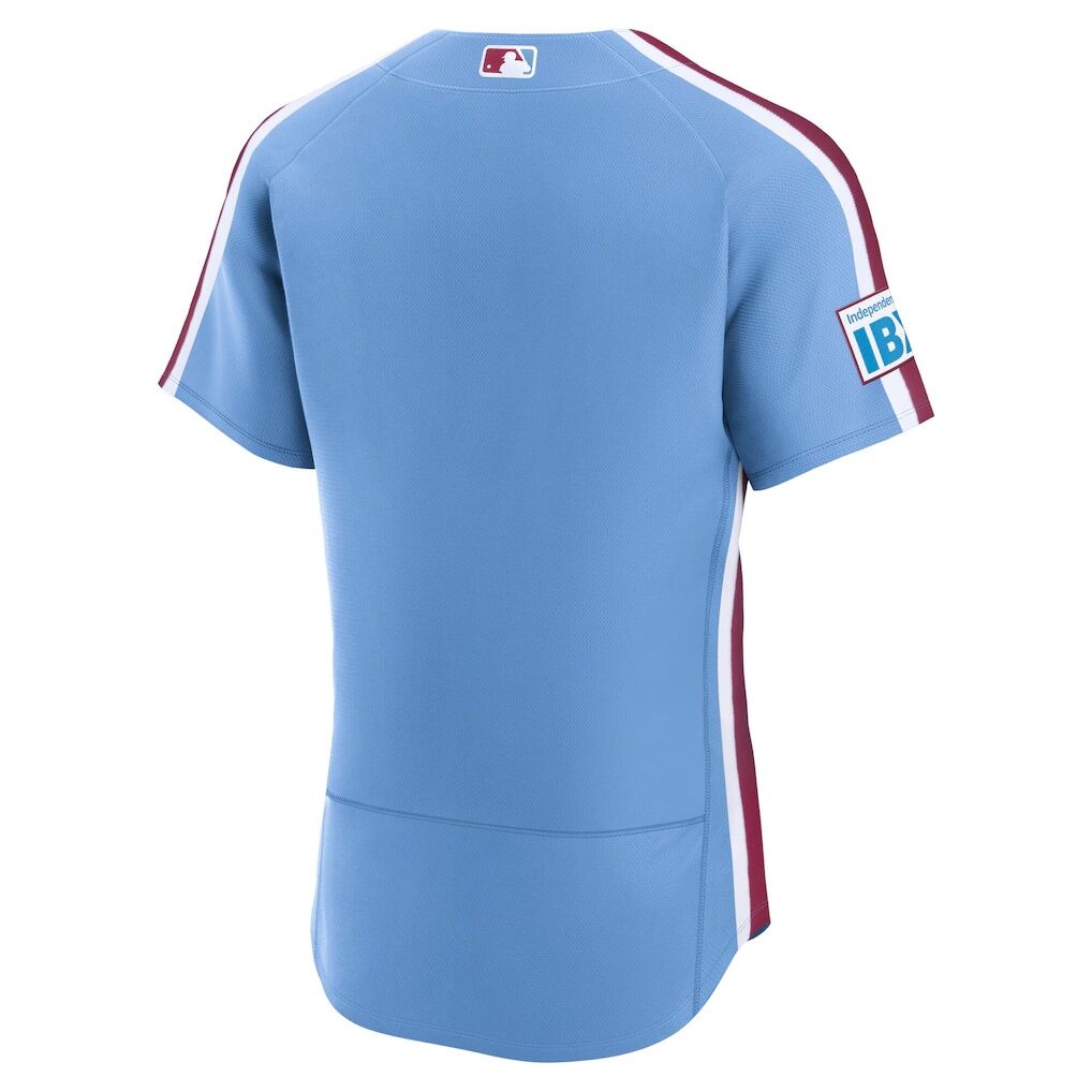 Philadelphia Phillies Nike Alternate Sponsor Patch Authentic Jersey - Light Blue