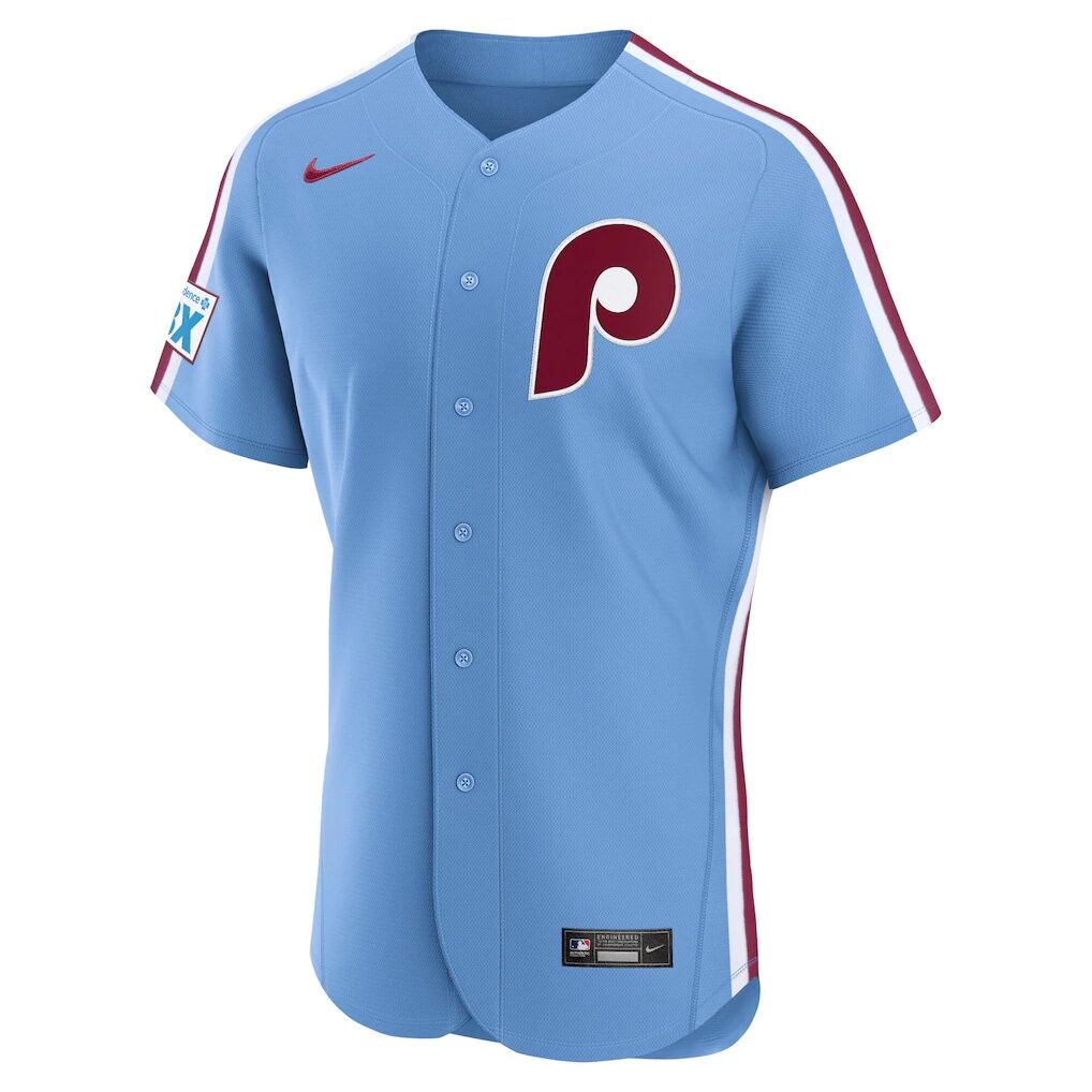 Philadelphia Phillies Nike Alternate Sponsor Patch Authentic Jersey - Light Blue