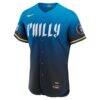 Bryce Harper Philadelphia Phillies Nike City Connect Authentic Sponsor Patch Jersey - Blue - Side View