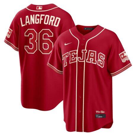 Wyatt Langford Texas Rangers Nike 2026 City Connect Stadium Jersey - Red - Front View