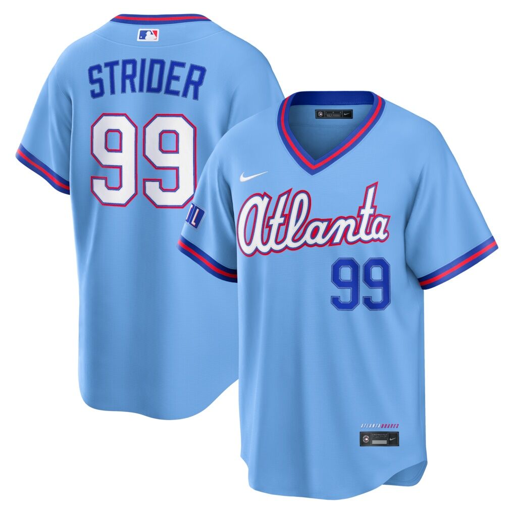 Spencer Strider Atlanta Braves Nike 2026 City Connect Stadium Jersey – Powder Blue