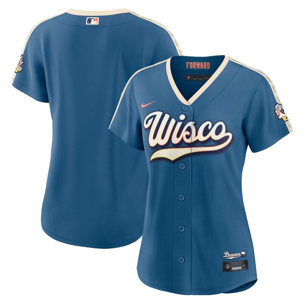 Milwaukee Brewers Nike Women's 2026 City Connect Stadium Jersey - Mineral Blue