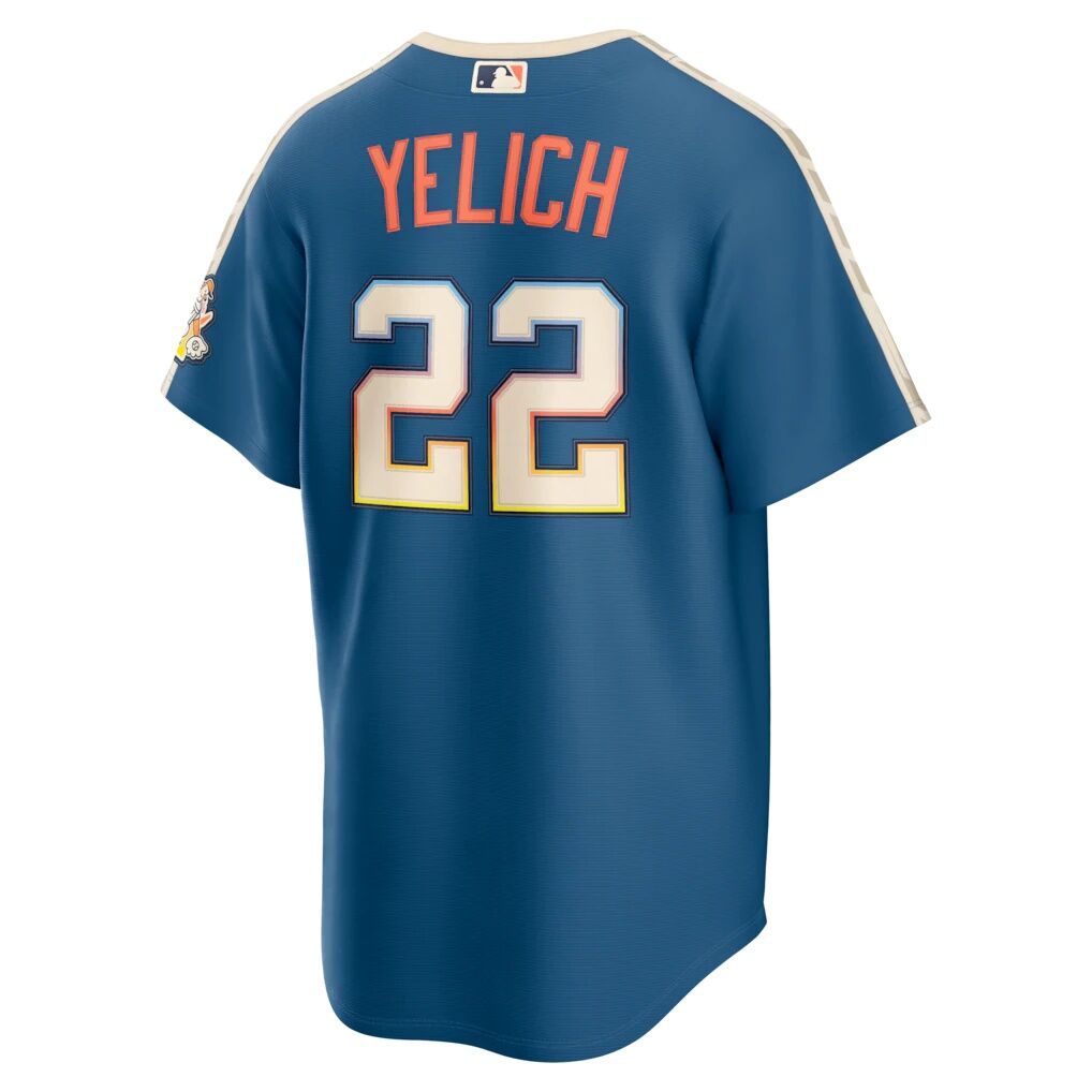 Christian Yelich Milwaukee Brewers Nike 2026 City Connect Stadium Jersey - Mineral Blue