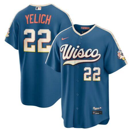 Christian Yelich Milwaukee Brewers Nike 2026 City Connect Stadium Jersey - - Front View
