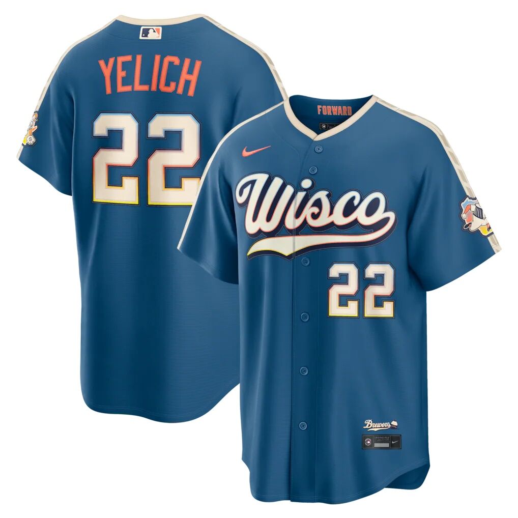 Christian Yelich Milwaukee Brewers Nike 2026 City Connect Stadium Jersey - Mineral Blue