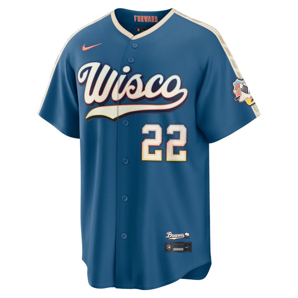 Christian Yelich Milwaukee Brewers Nike 2026 City Connect Stadium Jersey - Mineral Blue