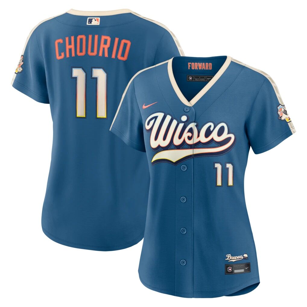 Jackson Chourio Milwaukee Brewers Nike Women's 2026 City Connect Stadium Jersey - Mineral Blue