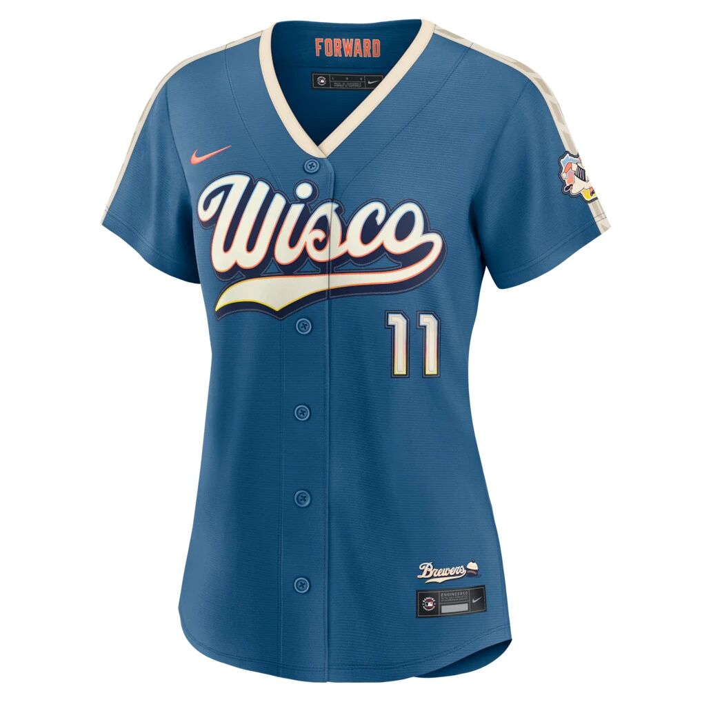 Jackson Chourio Milwaukee Brewers Nike Women's 2026 City Connect Stadium Jersey - Mineral Blue