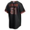 Jung Hoo Lee San Francisco Giants Nike Alternate Stadium Jersey - Black - Detail View