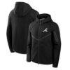 Atlanta Braves Nike Tech Fleece Raglan Full-Zip Windrunner Hoodie - Black - Front View