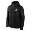 Atlanta Braves Nike Tech Fleece Raglan Full-Zip Windrunner Hoodie - Black - Side View