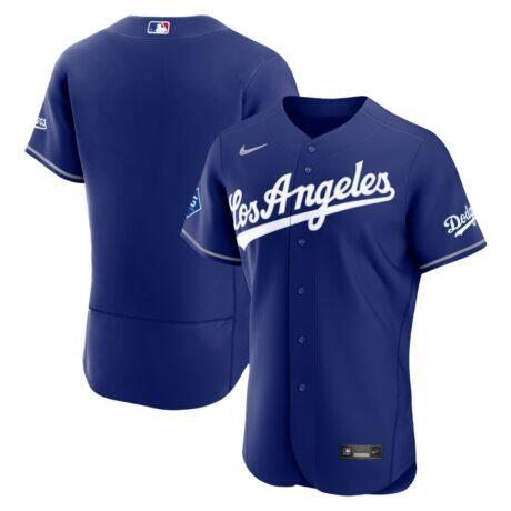Los Angeles Dodgers Nike Alternate Authentic Jersey with Sponsor Patch - Deep Royal - Front View