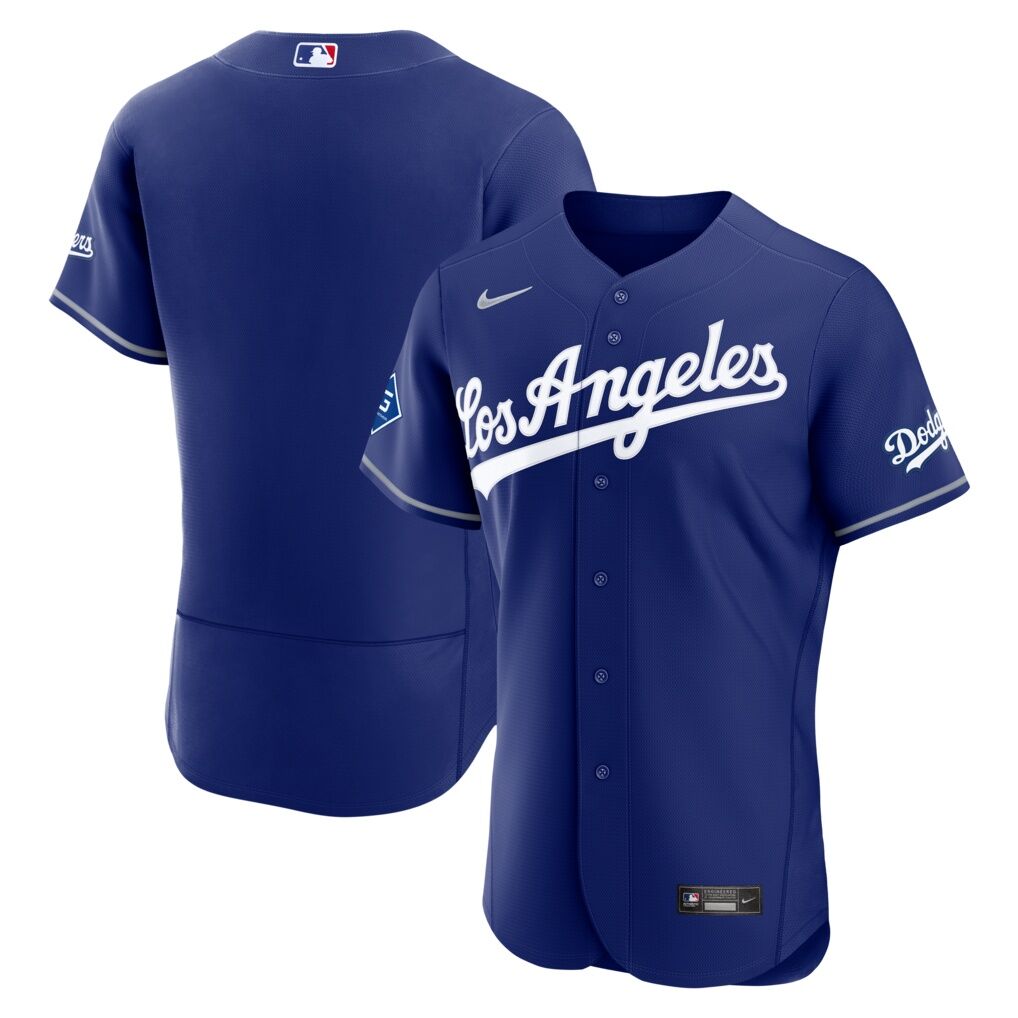 Los Angeles Dodgers Nike Alternate Authentic Jersey with Sponsor Patch – Royal