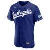 Los Angeles Dodgers Nike Alternate Authentic Jersey with Sponsor Patch - Deep Royal - Side View