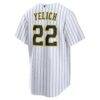 Christian Yelich Milwaukee Brewers Nike Alternate Replica Jersey - White - Detail View