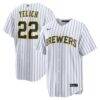 Christian Yelich Milwaukee Brewers Nike Alternate Replica Jersey - White - Front View
