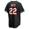Juan Soto New York Mets Nike Fashion Replica Black Out Jersey - - Alt2