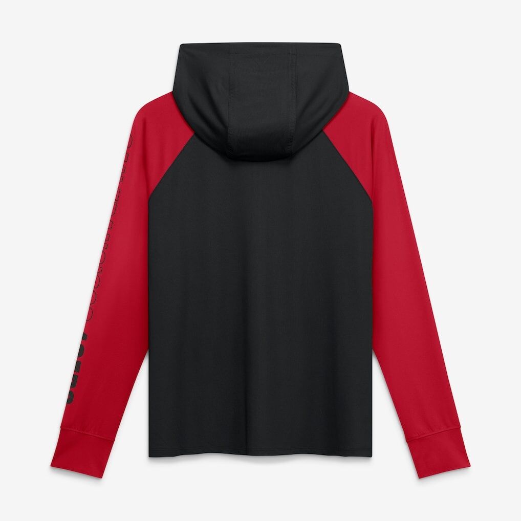 San Francisco 49ers Fashion7 Women's Cornerback Blitz​ Raglan Full-Zip Hoodie - Black/Scarlet