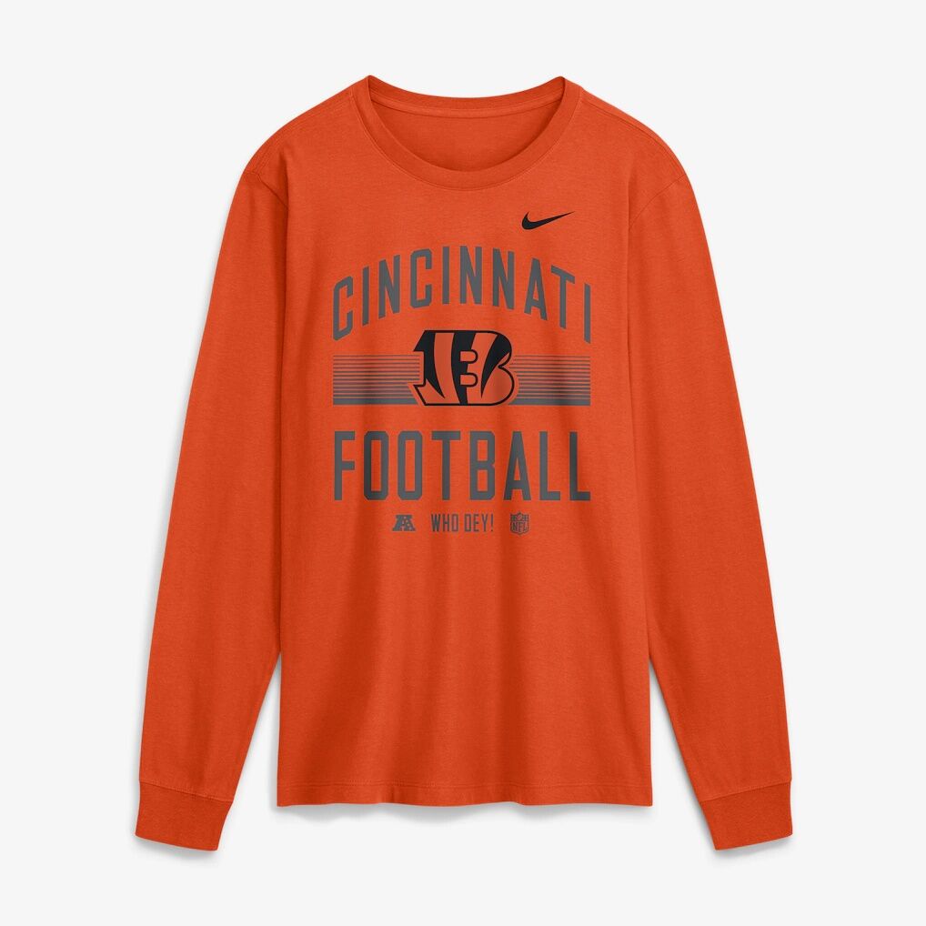 Cincinnati Bengals Nike Always Prepared Essential Cotton Long Sleeve T-Shirt