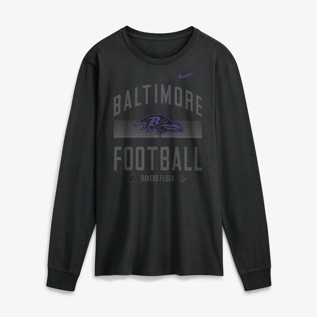 Baltimore Ravens Nike Always Prepared Essential Cotton Long Sleeve T-Shirt