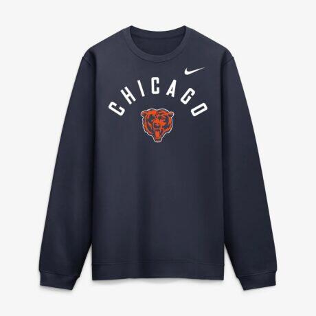 Chicago Bears Nike Defensive Leader Club Fleece Pullover Sweatshirt - Navy - Front View