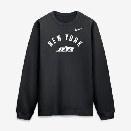 New York Jets Nike Defensive Leader Club Fleece Sweatshirt - Black - Front View