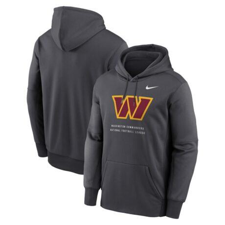 Washington Commanders Nike Toss Sweep Therma-FIT Hoodie - Charcoal - Front View