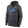 Detroit Lions Nike Toss Sweep Therma-FIT Hoodie - Charcoal - Side View