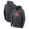 Cleveland Browns Nike Toss Sweep Therma-FIT Hoodie - Charcoal - Front View
