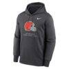 Cleveland Browns Nike Toss Sweep Therma-FIT Hoodie - Charcoal - Side View