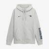 New England Patriots Nike Cool Down Club Full-Zip Hoodie - Gray - Front View