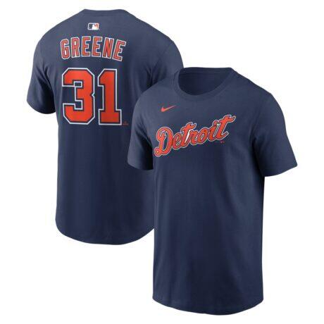 Riley Greene Detroit Tigers Nike Name & Number T-Shirt - Navy - Front View
