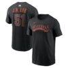 Jung Hoo Lee San Francisco Giants Nike Name & Number T-Shirt - Black - Front View