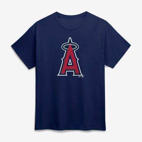 Los Angeles Angels Logo Athletic Official Logo T-Shirt - Navy - Front View