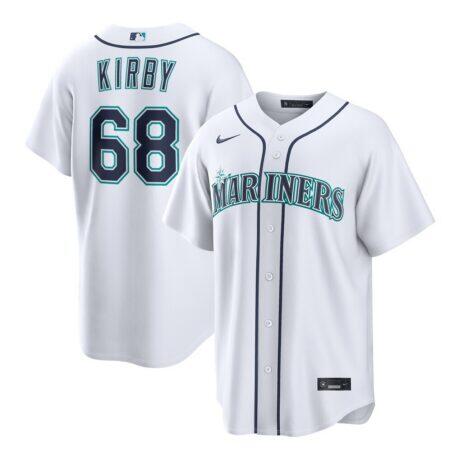 George Kirby Seattle Mariners Nike Home Replica Jersey - White - Front View