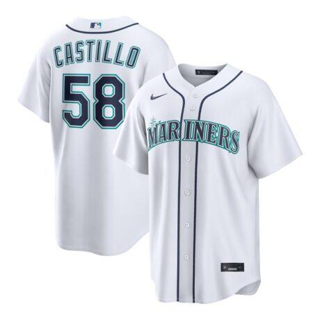 Luis Castillo Seattle Mariners Nike Home Replica Jersey - White - Front View
