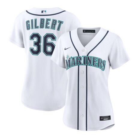 Logan Gilbert Seattle Mariners Nike Women's Home Replica Jersey - White - Front View