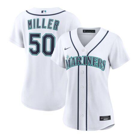 Bryce Miller Seattle Mariners Nike Women's Home Replica Jersey - White - Front View