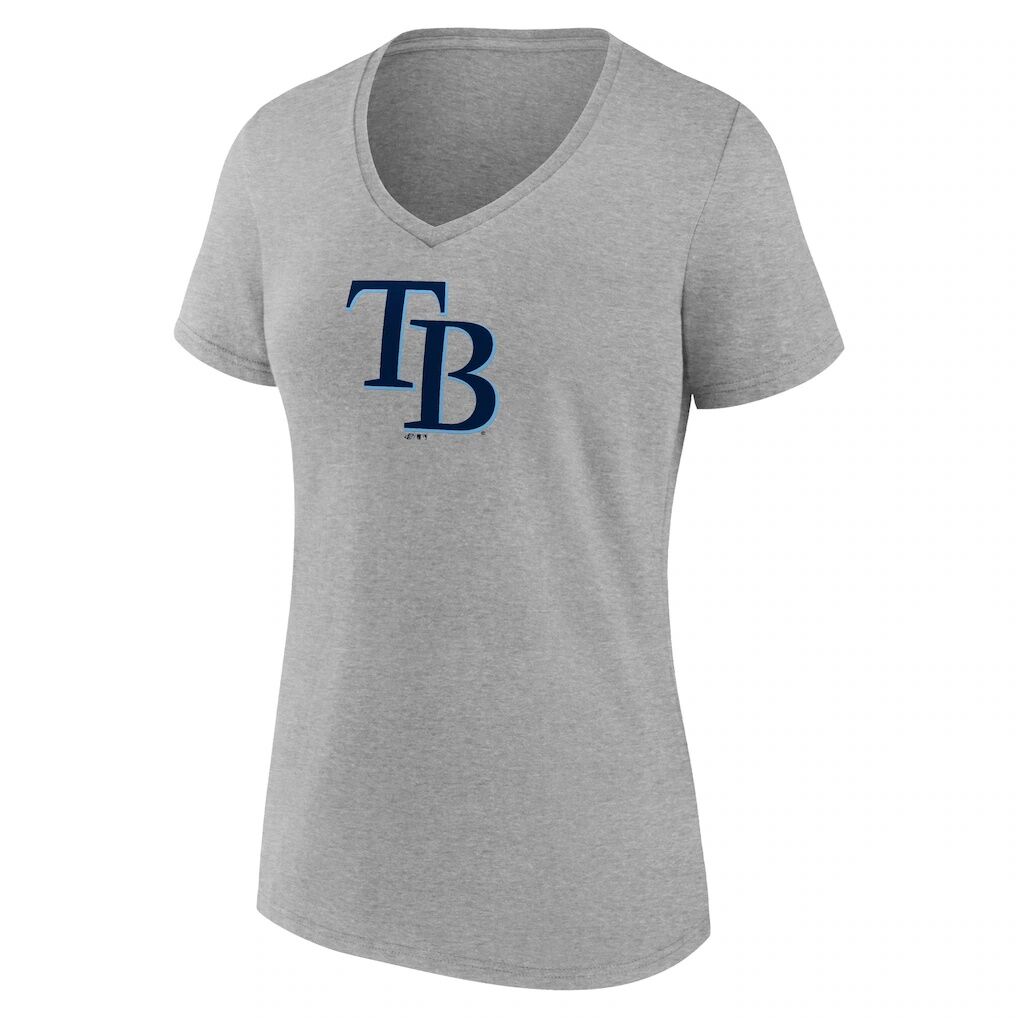 Tampa Bay Rays Logo Athletic Women's Official Logo Athletic V-Neck T-Shirt