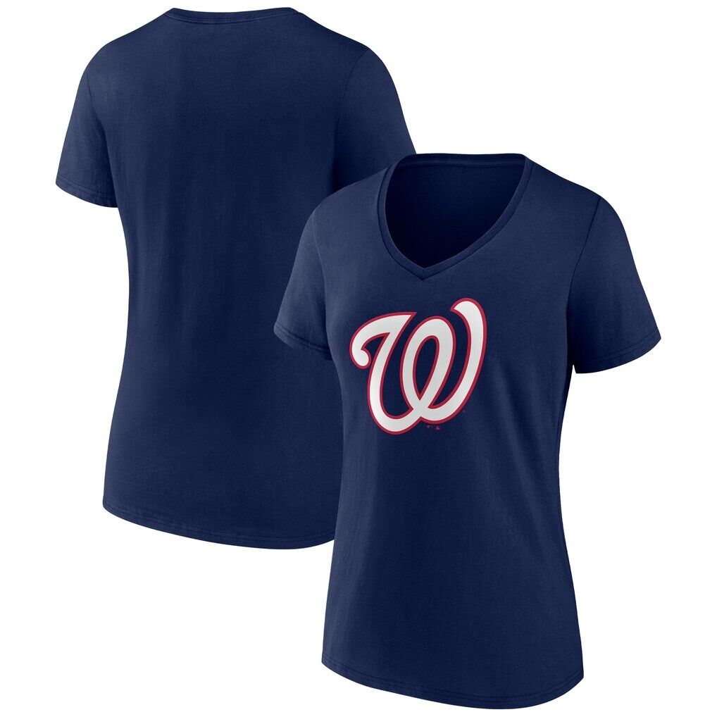 Washington Nationals Logo Athletic Women’s Official Logo Athletic V-Neck T-Shirt