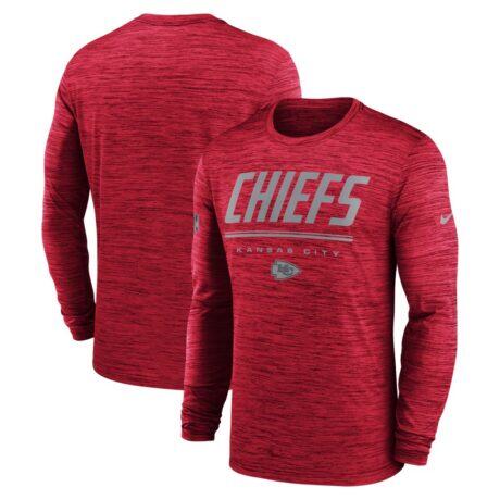 Kansas City Chiefs Nike Sideline Offensive Transition Velocity Dri-FIT Long Sleeve T-Shirt - Red - Front View