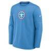 Tennessee Titans Nike Sideline Coaches Team Present Midweight Therma-FIT Sweatshirt - Blue - Side View