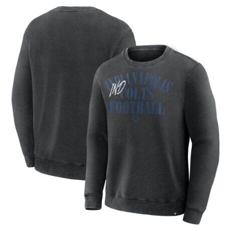 Indianapolis Colts Fashion7 Halftime Lead Relaxed Heavyweight French Terry Sweatshirt - Black - Front View
