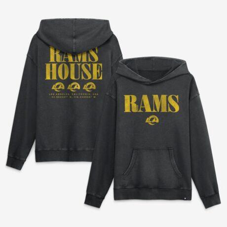Los Angeles Rams Fashion7 Relaxed Intense Rivalry French Terry Hoodie - Black - Front View