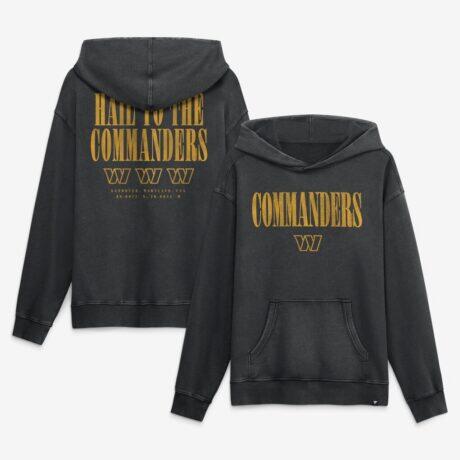 Washington Commanders Fashion7 Relaxed Intense Rivalry French Terry Hoodie - Black - Front View