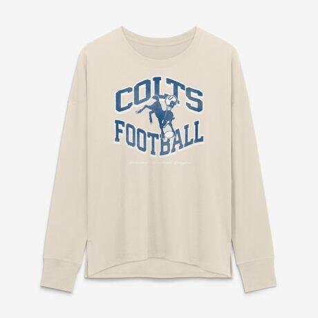 Indianapolis Colts Fashion7 Women's Heritage Legacy Long Sleeve T-Shirt - Cream - Front View