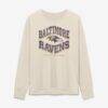 Baltimore Ravens Fashion7 Women's Heritage Gridiron Heron Legacy Long Sleeve T-Shirt - Cream - Front View