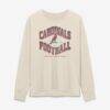 Arizona Cardinals Fashion7 Women's Heritage Gridiron Heron Legacy Long Sleeve T-Shirt - Cream - Front View