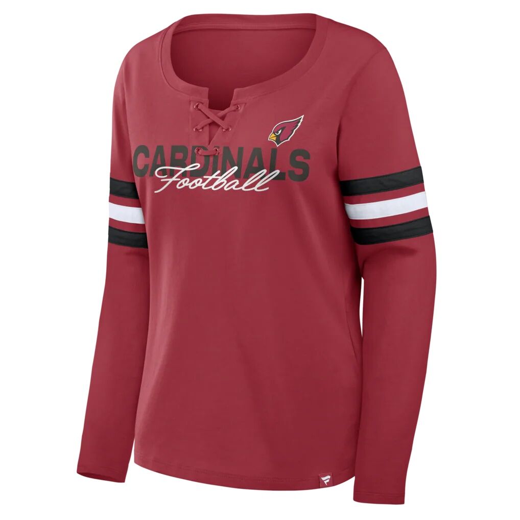 Arizona Cardinals Fashion7 Women's Team First Coverage Scheme Lace-Up Long Sleeve T-Shirt - Cardinal